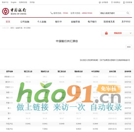 中国银行网站_金融市场_外汇牌价